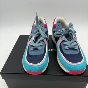 CHANEL Multicolor Suede Leather Sneakers